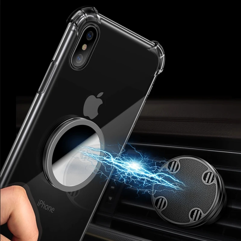 Чехол TOTUDESIGN из ТПУ для iPhone X XS Max XR с магнитным держателем|Чехлы-накладки| |
