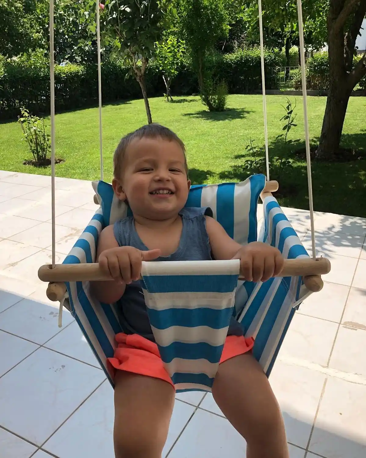 wooden baby swing outdoor