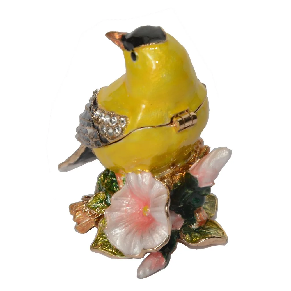 Enameled Metal Trinket for Jewelry, Trinket, Treasured Bird Figurine