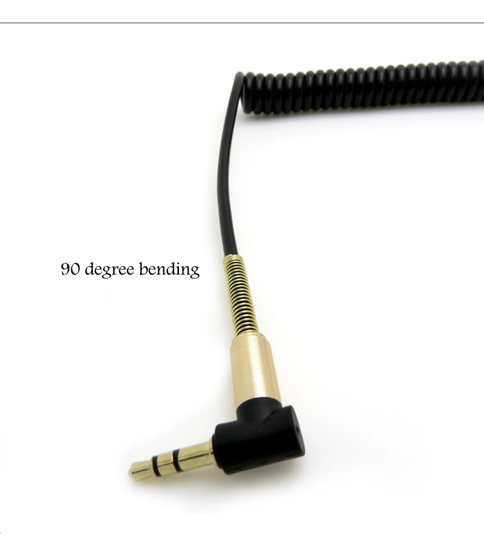 Elasticity Stereo 90 Degree Right Angle AUX Cable Extended 3.5mm Jack Male To Male Car Auto Audio Cable Cord For iPhone Samsung (16)