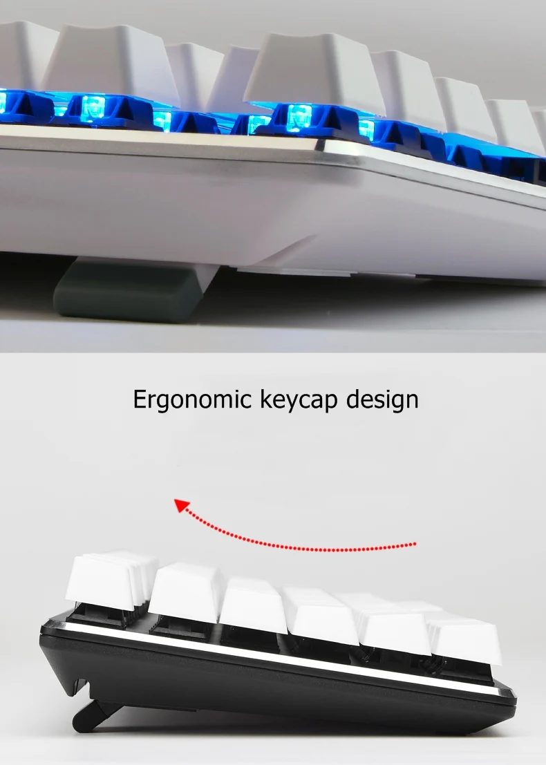 Новое поступление белая Magicforce 82 ключ USB Проводная эргономичная Механическая игровая клавиатура с подсветкой Переключатели Gateron; Синяя подсветка