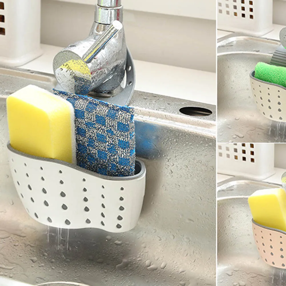 

Kitchen Bathroom Sink Sponge Hanging Shelving Rack Drain Faucet Cup Sink Shelf Soap Drain Racks Kitchen Sucker Storage Racks