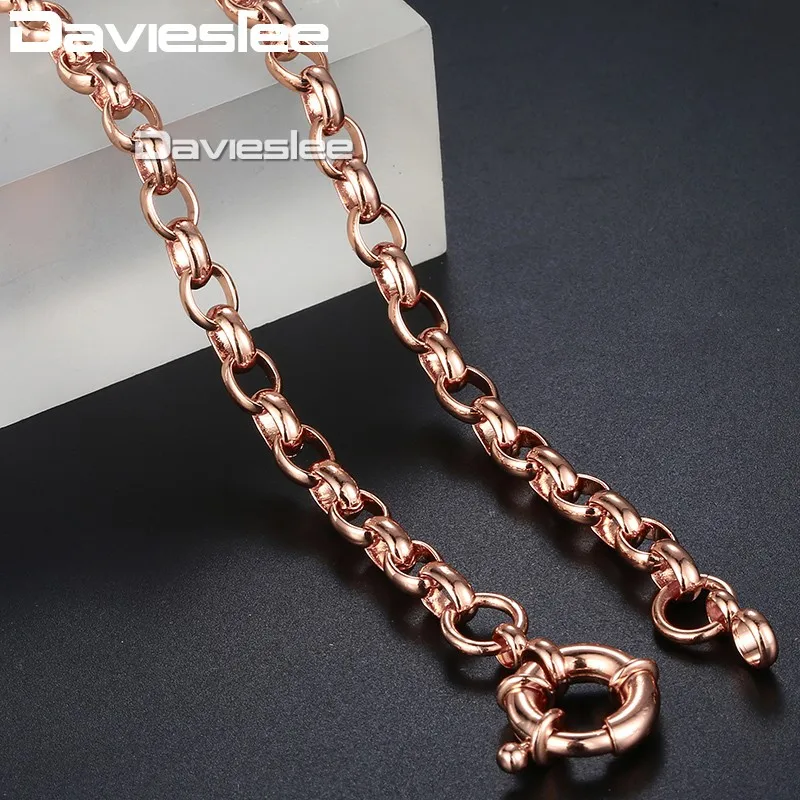 Davieslee 585 Rose Gold Necklace for Women Filled Chains Womens Jewelry Gift Party DLGN139 | Украшения и аксессуары