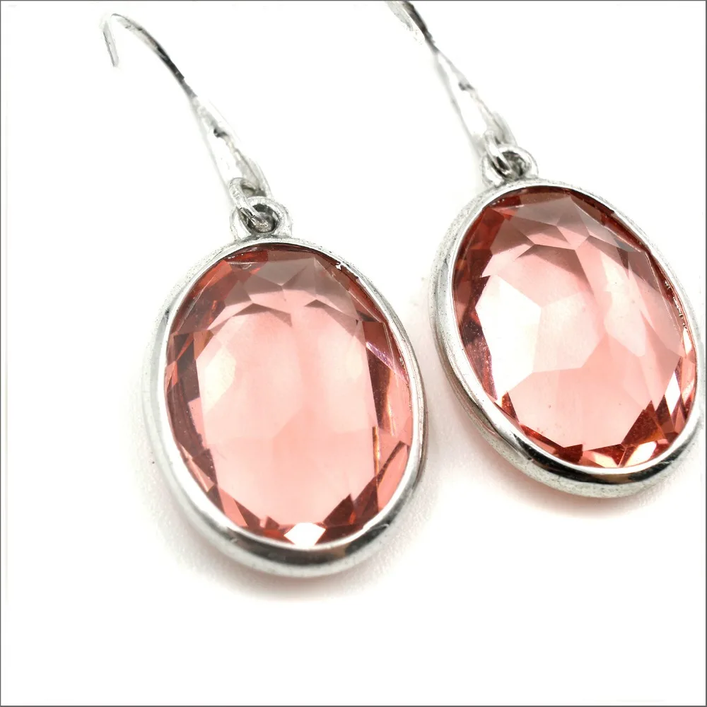 

Crystals From Swarovski Oval Earrings 925 Sterling Silver Hooks and Nickle Free Mounting