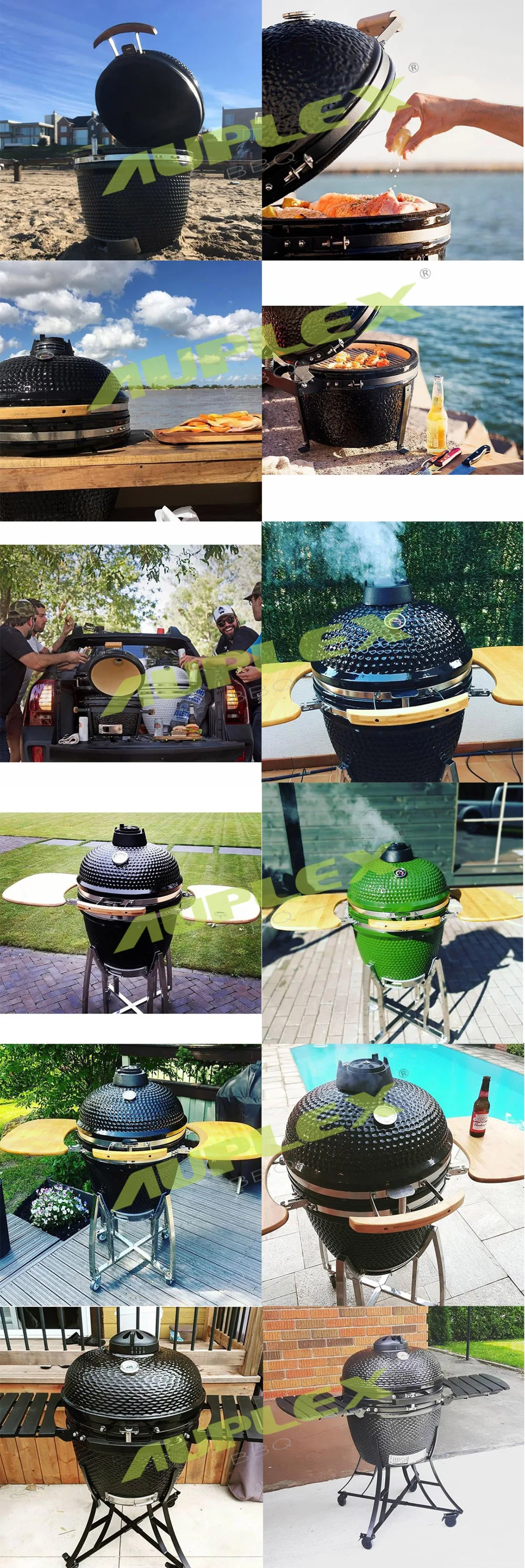 Auplex 1" керамический Kamado мини барбекю гриль высокая температура сопротивляться в форме яйца древесный уголь плита стабильного качества NO.AU-14