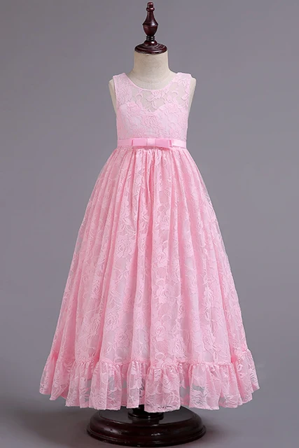 white lace flower girl dress
