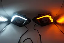 Relé 12 V LED car Turning Signal & Escurecimento estilo DRL de circulação diurna luzes com buraco luz de nevoeiro para Mazda 6 Atenza 2013 2014 2015