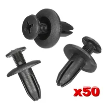 Pára-choque universal para caminhão, 50 peças rebite fixador clipes 6mm buraco preto
