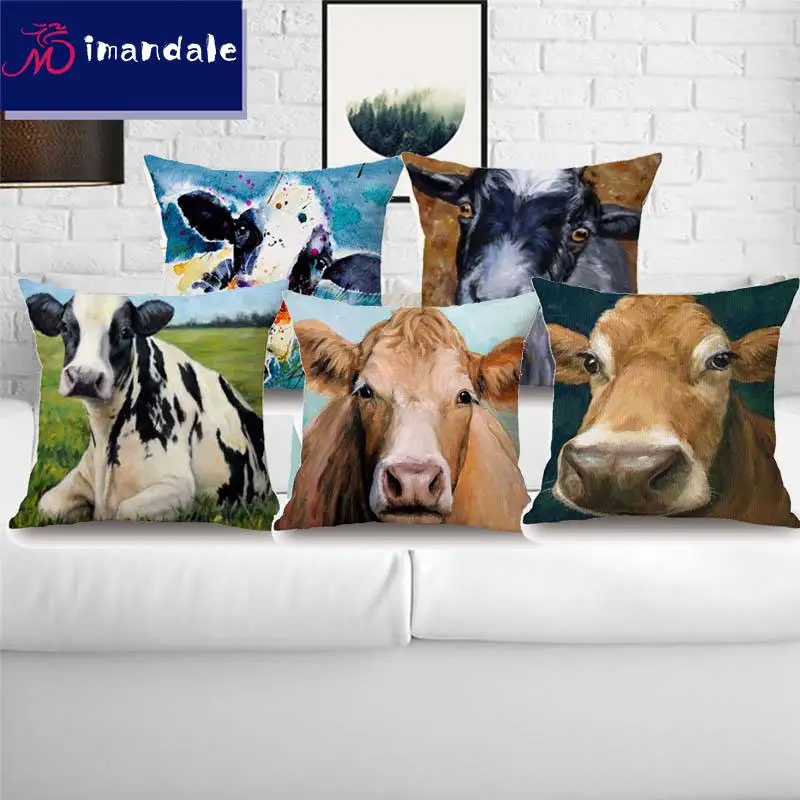 

18 inch Lovely Cow Print House Decorative Pillow Cases Home & Living Room Pillow Cover Home Decorative Pillows Cover