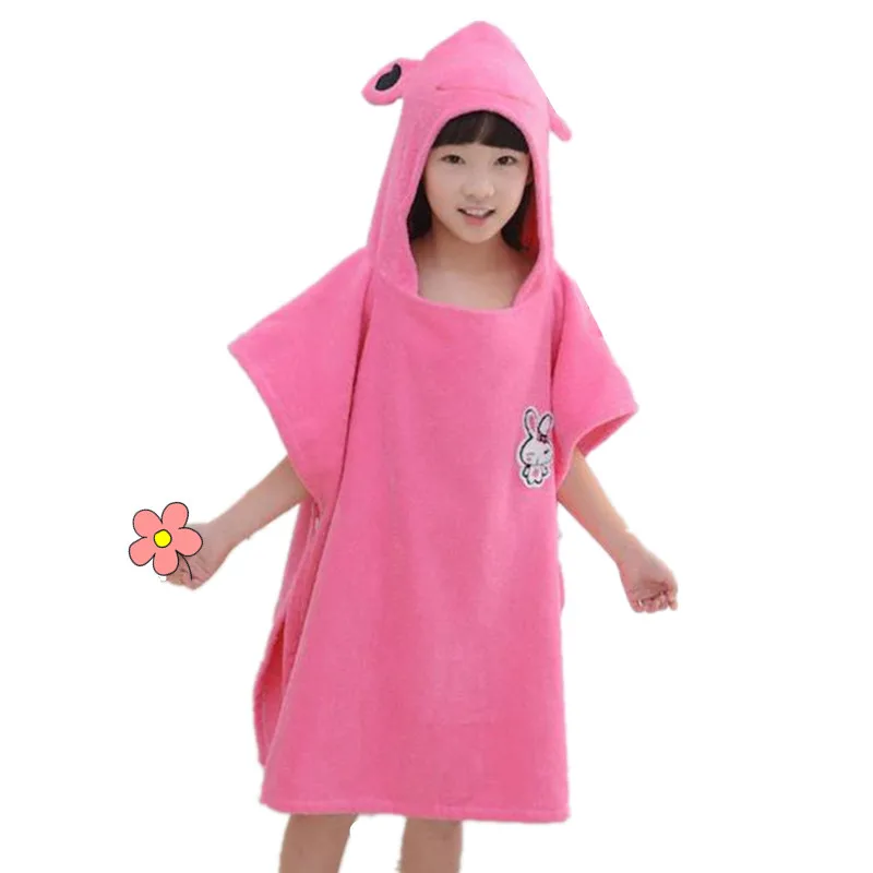 Child Bathrobe Swimming Towel Cartoon Hooded Pullover Beach Towel Robe