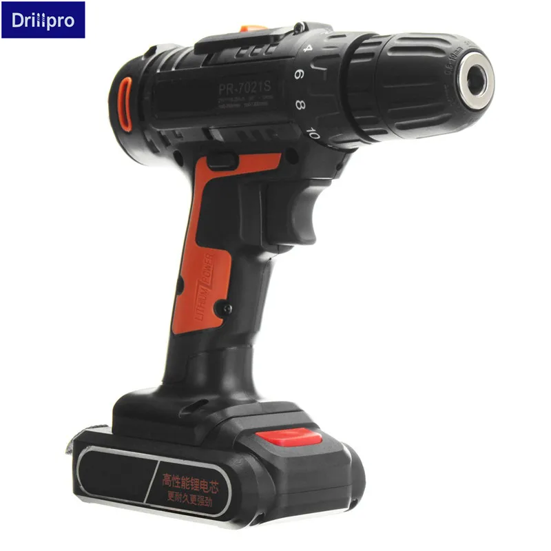 

21V Double Speed Cordless Rechargeable Lithium Battery Electric screwdriver mini drill kit with 2 batteries