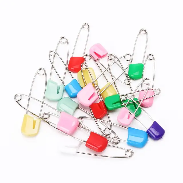 20pcs baby safety pins shower cloth diaper pins holder in pins
