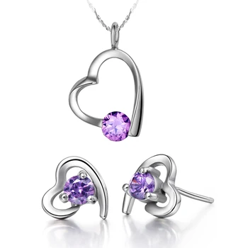 

Ornaments of Silver Jewelery Earrings Jewelry Sets Necklace and Earrings Set Crystals Women Suspension 2016 Ulove T016