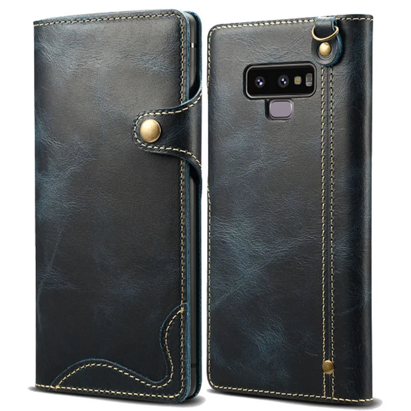 

FIERRE SHANN Case Leather Cover For Samsung note 8 Luxury Retro Flip Cover Wallet Card Slot Stand For Samsung note 8 Cover