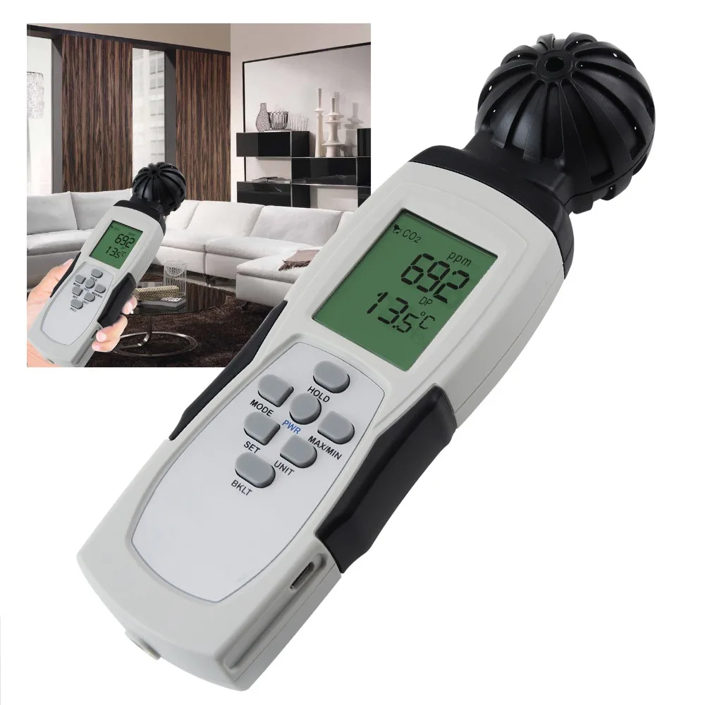 

Digital 3-in-1 Handheld USB Online Data logger Tester CO2 Temperature Humidity RH Thermo-hygrometer Meter Made in Taiwan