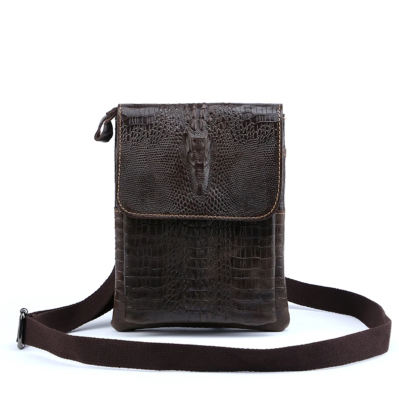 

2019 Casual Genuine Leather men bags male crocodile flap bag Shoulder Crossbody bags Handbags Messenger small men Leather bag