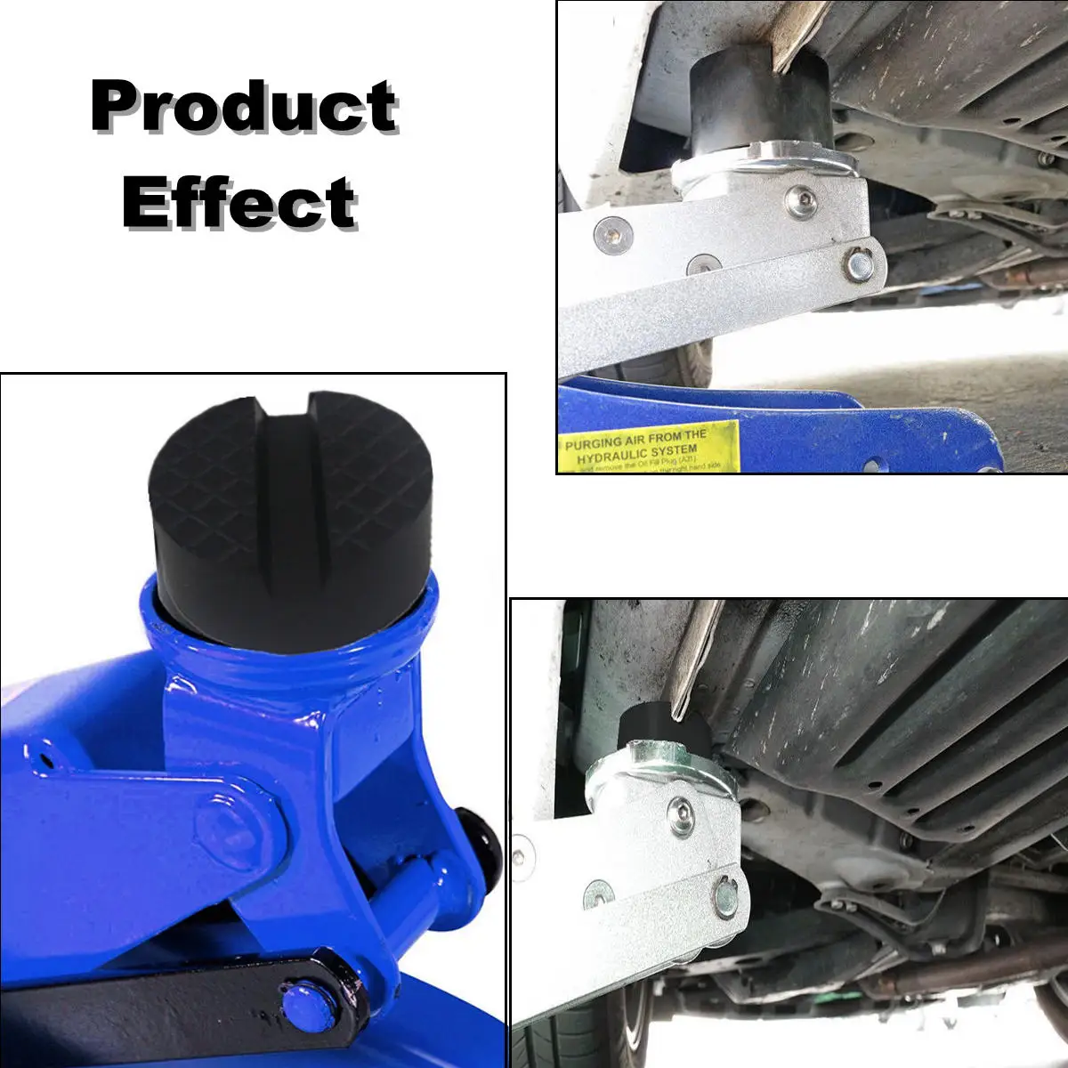 Anti Slip Slotted Frame Rail Floor Jack Disk Rubber Pad for Pinch Weld