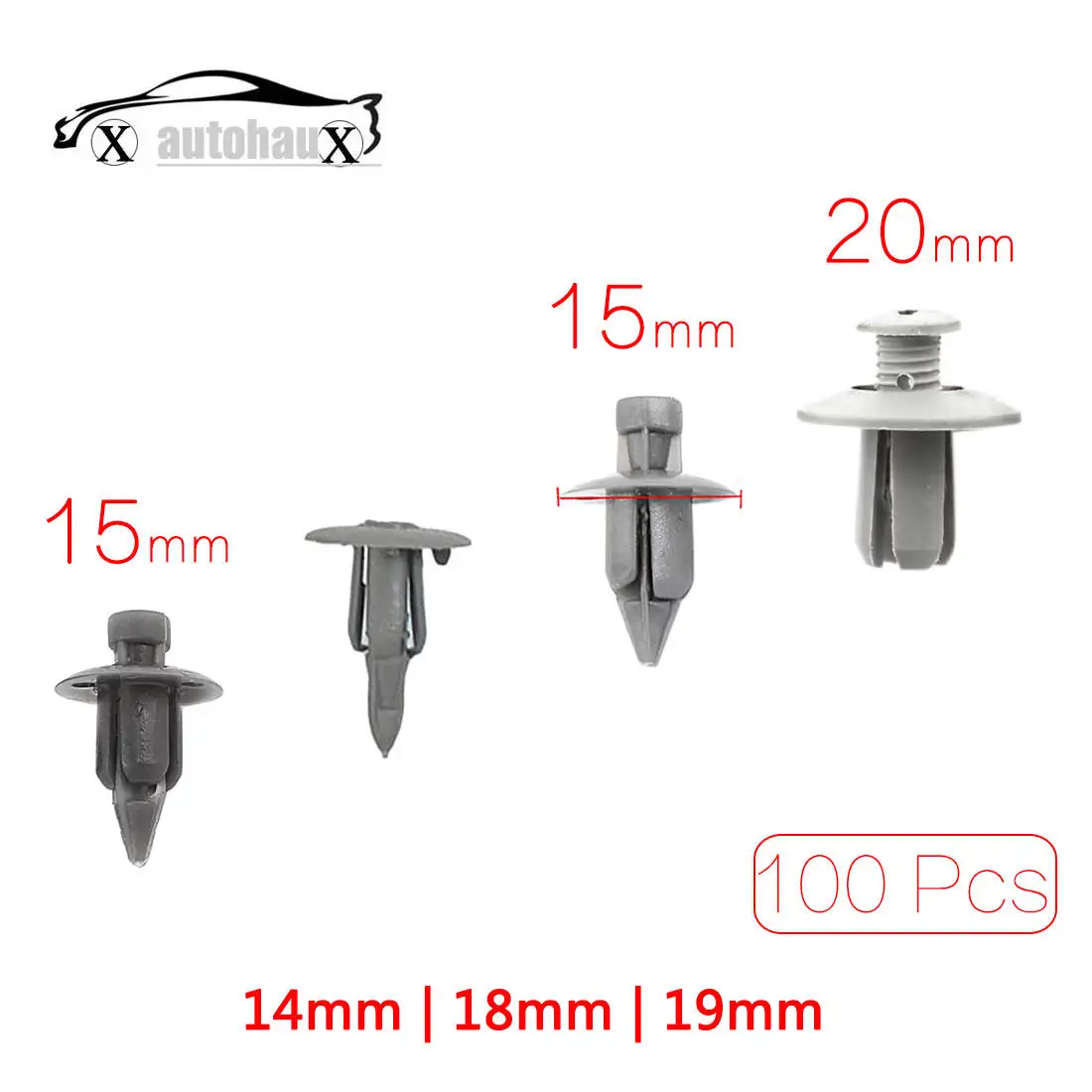 Uxcell 100Pcs Car Fit Hole 7Mm 8Mm 9Mm Interior Push In Expanding