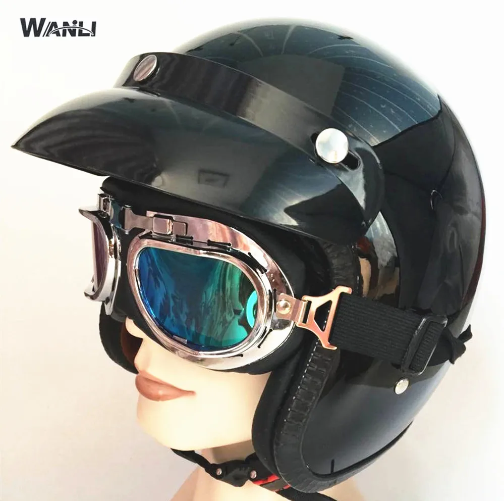 Бренд для WANLI мотоциклетный шлем с открытым лицом винтажный мотоциклетный шлем Чоппер стиль ретро шлемы для google Шлем s m l xl XXL