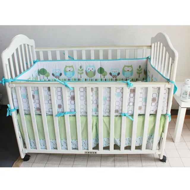 Cute Owl Baby Infant Cot Crib Per Safety Protector Toddler Cute Owl Baby Infant Cot Crib Per Safety Protector Toddler Nursery Bedding Set Cushion Pad