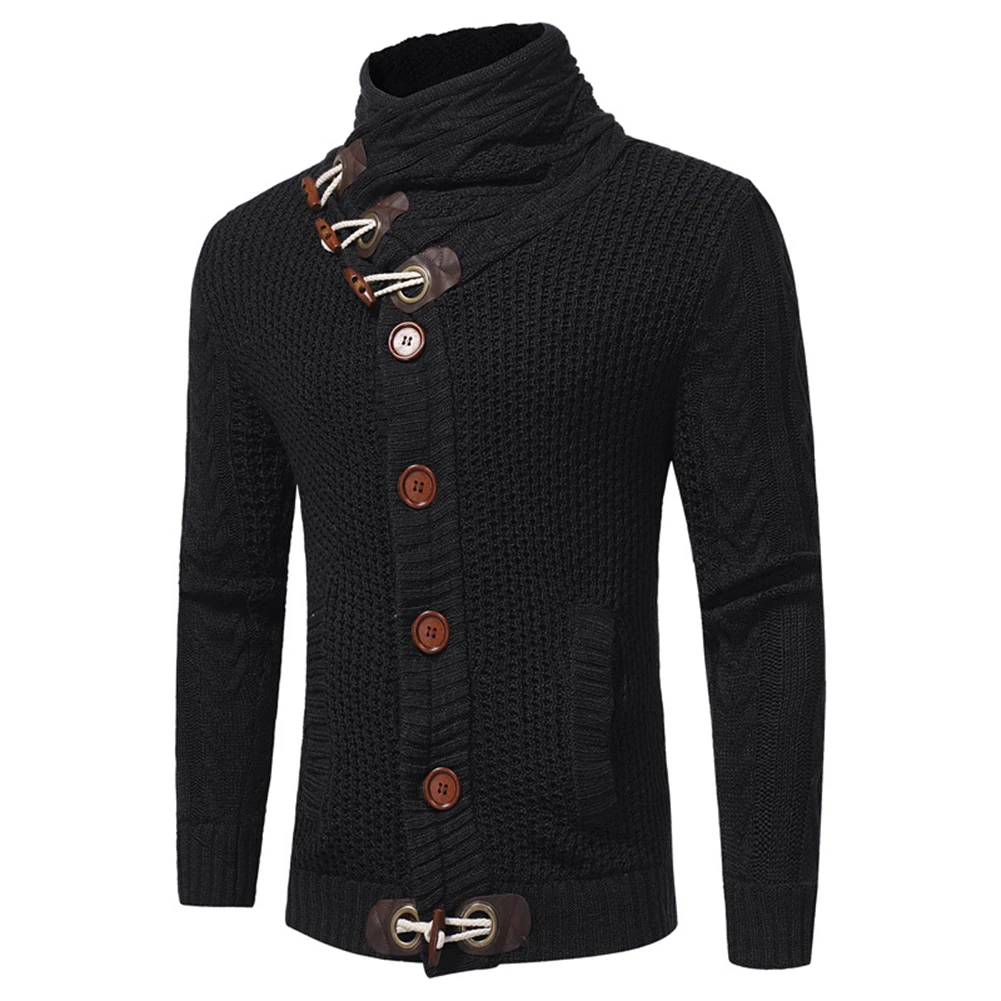 Fashion Men's Sweater Casual Slim Knitting Button Down Sweater Knitwear