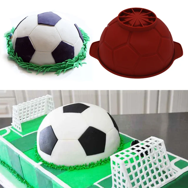 3D Football Soccer Shaped Silicone Cake Mold DIY Chocolate Mousse Mould