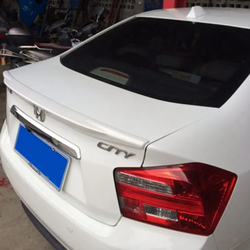 

for honda city Spoiler 2009-2014 city lip Spoiler High Quality ABS Material Car Rear Wing Primer Color spoiler