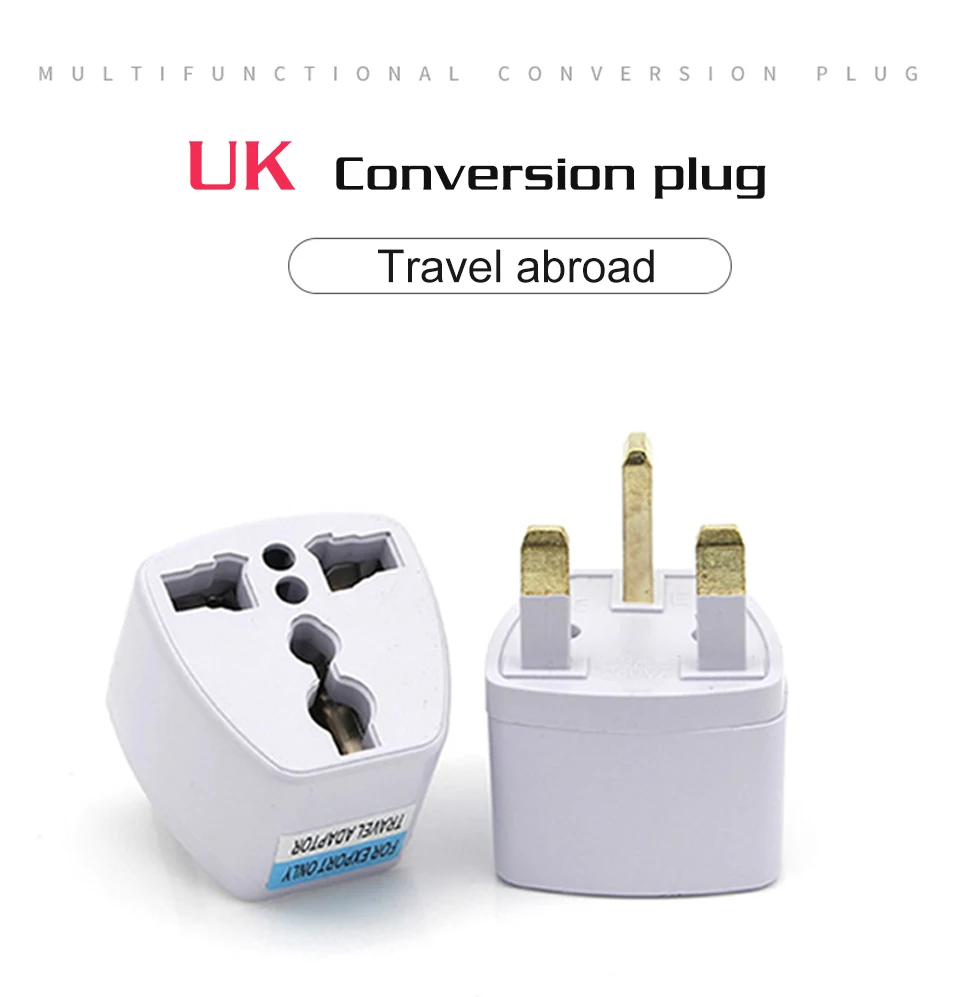 Multifunctional EU US AU to UK Plugs adapter Power Converter Plugs 2 Pin Socket EU to England Travel Charger Adapter Converter (2)