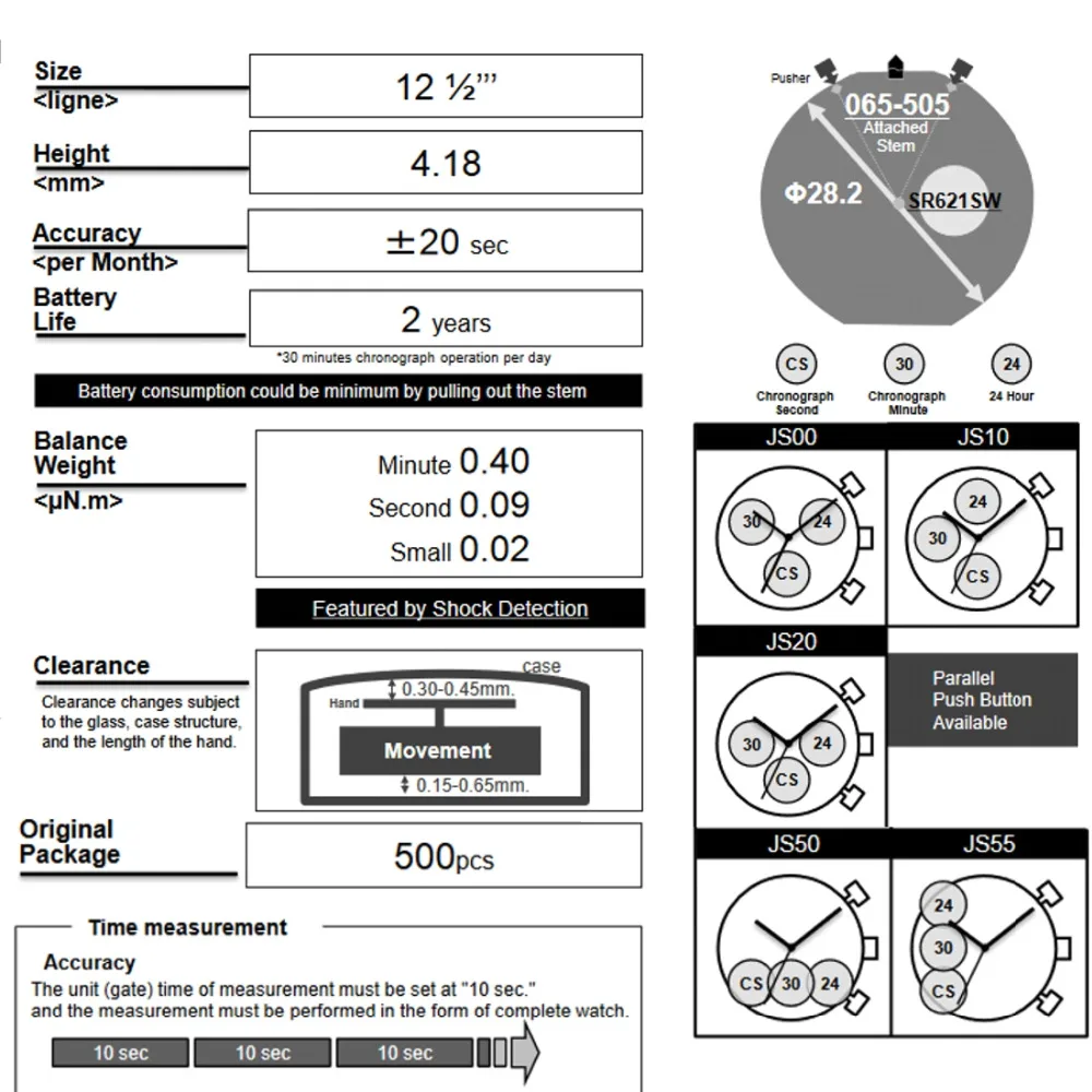 come4buy.com Miyota JS20 Quartz Watch Movement