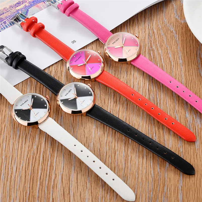 Newly Design Women's watches brand luxury fashion ladies watch Girl Leather Band Round Wrist Watch clock Montre femme Y27 (2)