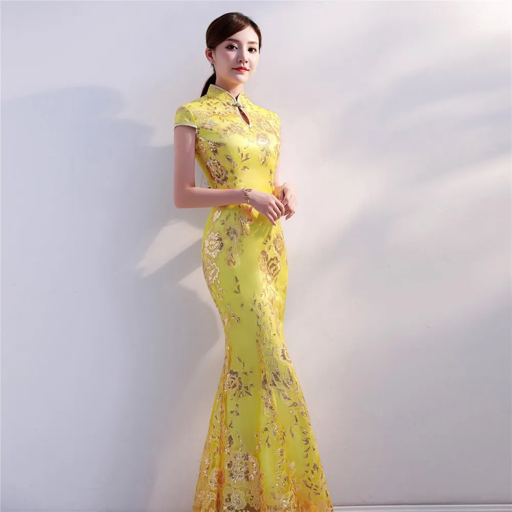 Shanghai Story Lace Long Prom Lace Dresses Evening Gowns with Sequins