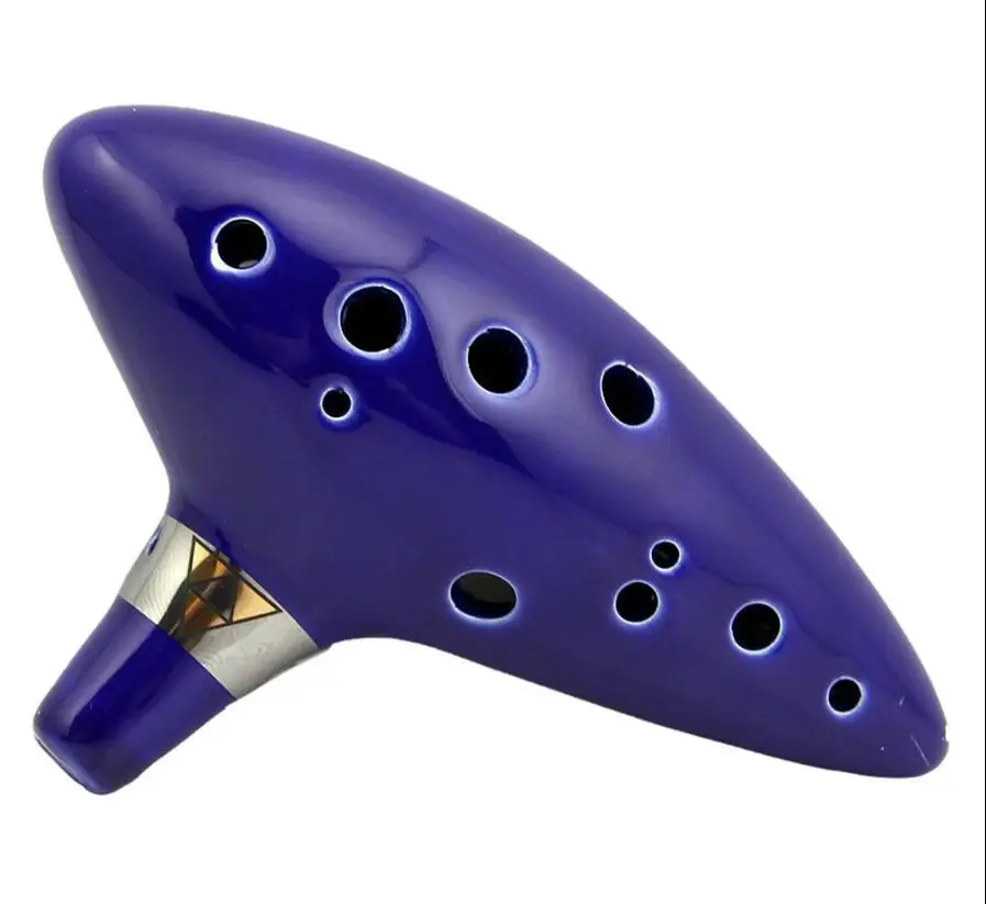 

12 Hole Blue Ocarina Ceramic Alto C Legend of Zelda Ocarina Flute Instrument