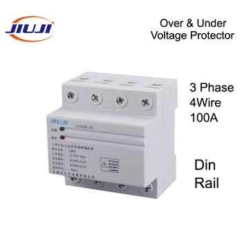 

100A 380V Three Phase Four Wire Din Rail Automatic Recovery Reconnect Over & Under Voltage Protective Divice Protector Relay