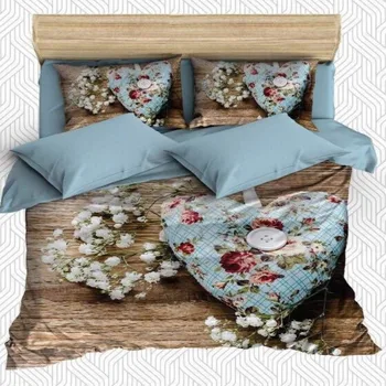 

Else 6 Piece Brown Wooden White Floral Red Flowers 3D Print Cotton Satin Double Duvet Cover Bedding Set Pillow Case Bed Sheet