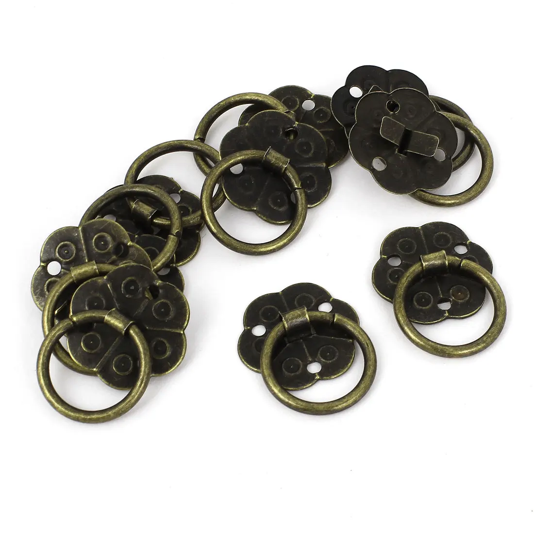 

UXCELL 10Pcs Home Jewelry Box Cabinet Door Pull Handle Ring Bronze Tone 18Mm Dia handle | pull
