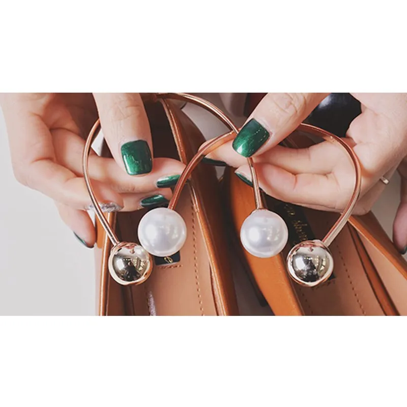 

1 PCS Metal Pearls Shoes Accessory, Women Double Beads U Shape Ankle Decoration, Elegant Lady Olivet Metal Hoop Shoe Accessories