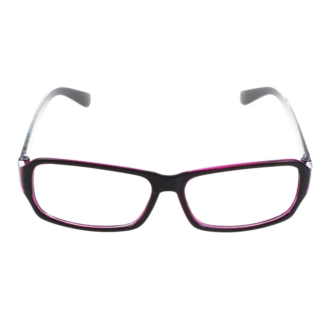 Plastic Full Rim Frame Clear Lens Glasses Spectacles Black Purple for Women Man