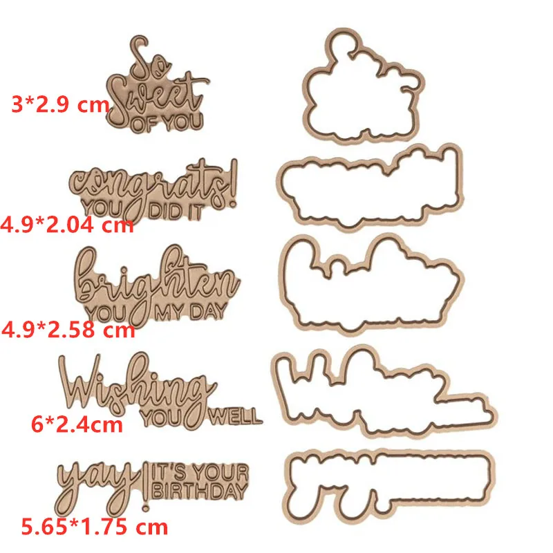 

So Sweet of You Wishing You Well Sentiments Metal Hot Foil Plate for DIY Scrapbooking Letterpress Embossing Paper Cards Crafts
