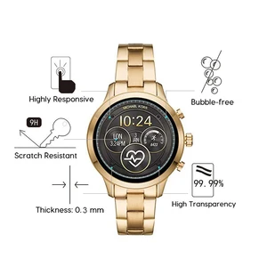 For Michael Kors Access Runway Smartwatch Tempered Glass Screen Protector Film 9H Tempered Glass Anti-scratch Protective Guard