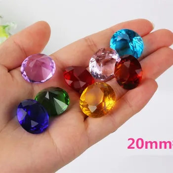 

20MM 1pcs Dimeter Crystal Diamond Rainbow Glass Beads Feng Shui Sphere Crystals Decorative Craft Gift Wedding Home Vase Decor