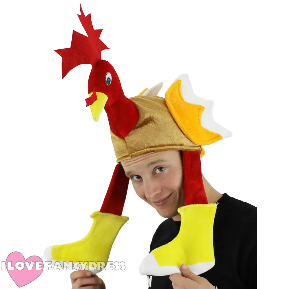 

TURKEY HAT CHRISTMAS PARTY HAT THANKSGIVING DAY HALLOWEEN FANCY DRESS FAST SHIPPING QUALITY ADULT ROOSTER NOVELTY XMAS GIFT