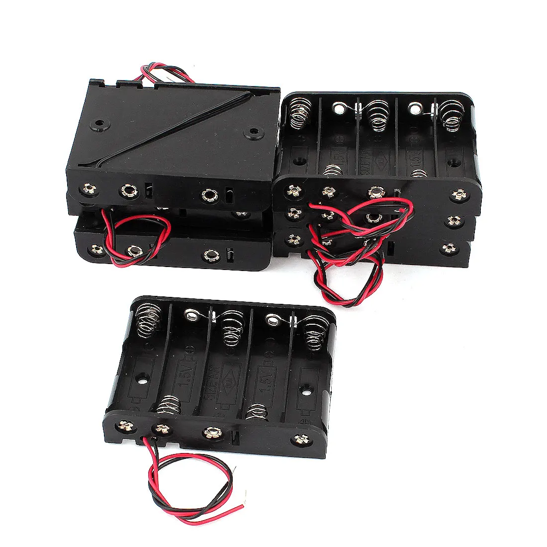 Plastic Battery Storage Case Box Holder For 1xAA 2xAA 3xAA 4xAA 5xAA With Wire S