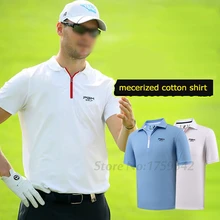 Новая футболка для гольфа мужская рубашка Поло футболка с коротким рукавом летняя спортивная одежда для гольфа 86% полиэстер