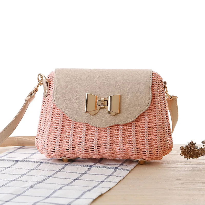 Women Straw Bag Female Bohemian Bali Rattan Beach Shoulder Bag Lady Handmade Candy Color Crossbody Bags Basket Bolsa SS3148 (2)