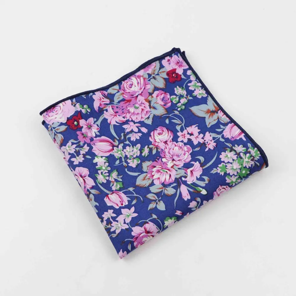 27cm New Floral Printed Big Handkerchief Cotton Men Hankie Wedding Banquet Party Pocket Square Flower Gift Accessory Quality - Цвет: 11