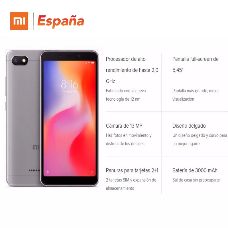 [Versión Global para España] Xiaomi Redmi 6A (Memoria interna de 32GB, RAM de 2GB Pantalla de 5,45 \