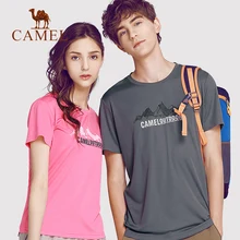CAMEL, мужская, женская, для улицы, быстросохнущая футболка с коротким рукавом, летняя, мягкая, дышащая, для бега, пешего туризма, Спортивная рубашка, с круглым вырезом, топы