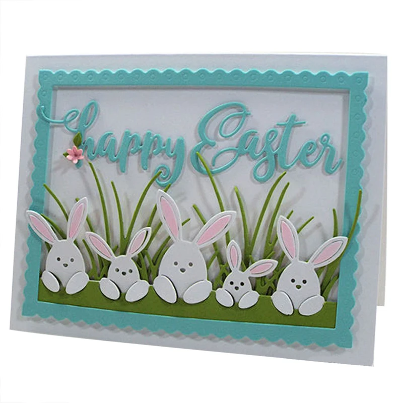 

Cute A Row Rabbit Metal Cutting Dies Stencils For DIY Scrapbooking Easter Decorative Embossing Cards Handcraft Die Cuts 2019