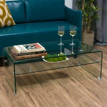 Classon Glass Rectangle Coffee Table w Shelf