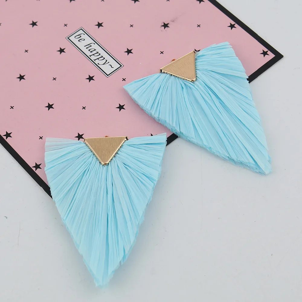 Doreen Box Подвески с кисточками из рафии геометрический треугольник золотой цвет DIY